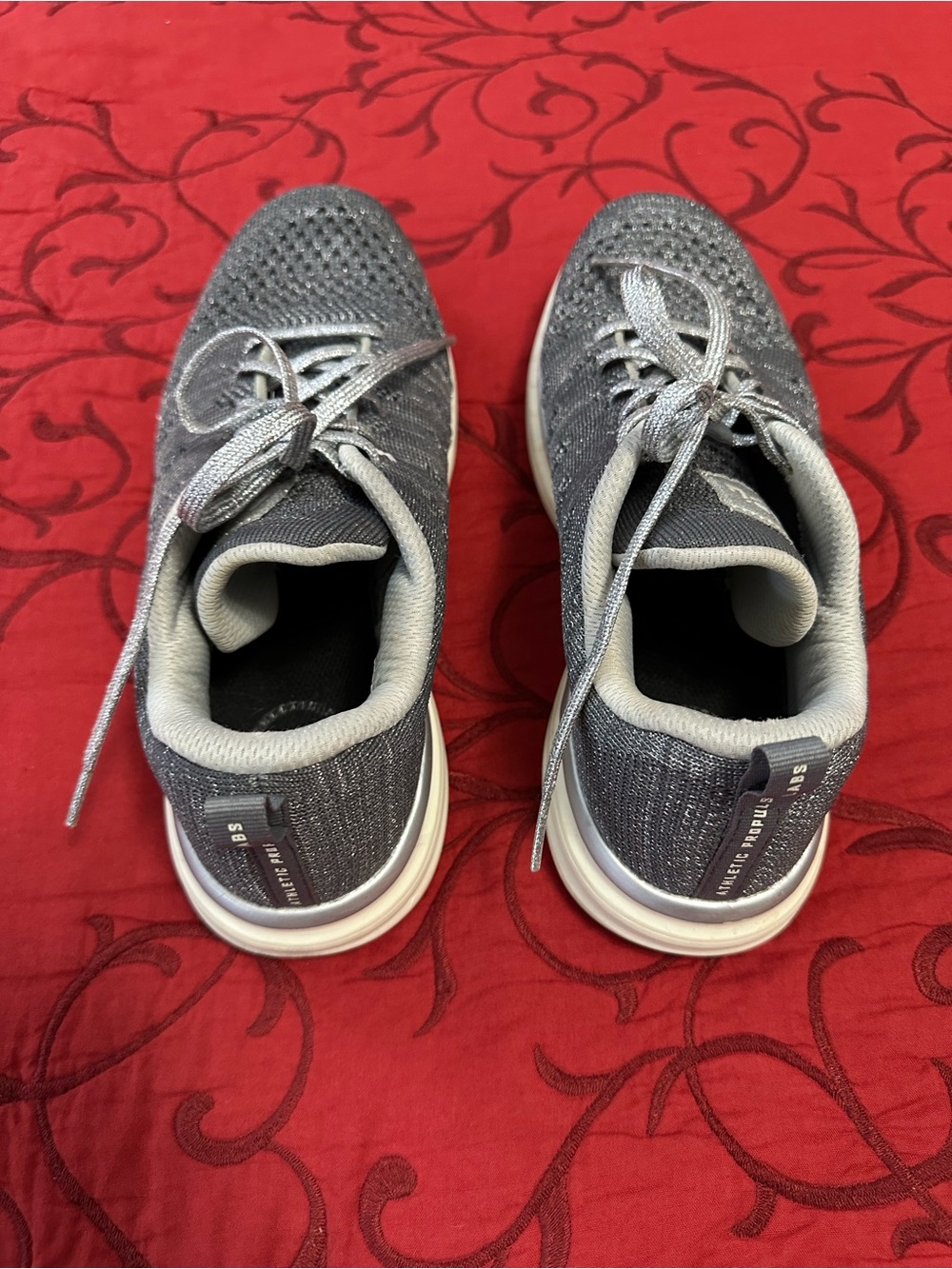 APL Men's Grey Knit Slip-On Running Sneakers